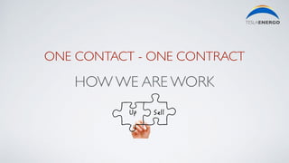 HOW WE ARE WORK
ONE CONTACT - ONE CONTRACT
TESLAENERGO
 