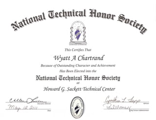 National Technical Honor Society Membership Certificate_WC