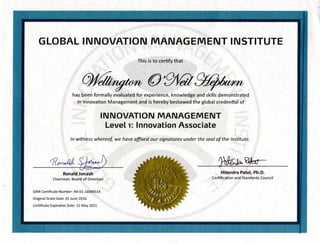 GIMI Level I Innovation Associate Certificate