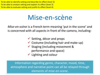 Film Language Mise En Scene Setting Decor