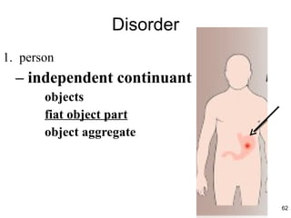 Disorder person –  independent continuant objects fiat object part object aggregate 
