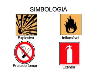 SIMBOLOGIA



  Explosivo      Inflamável




Proibido fumar   Extintor
 