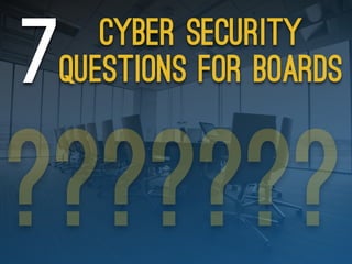 Cyber security
questions for boards7
???????
 