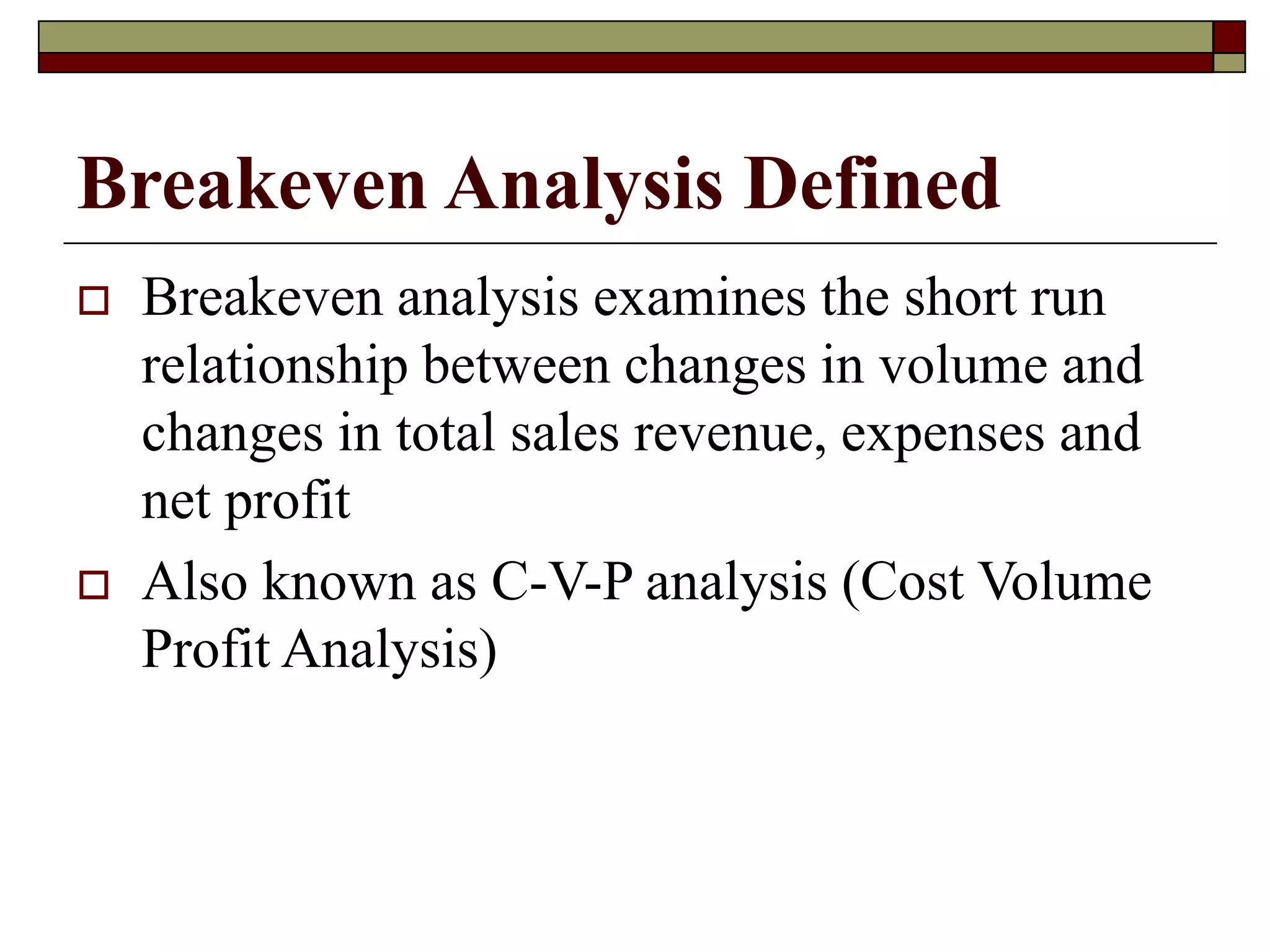 Visual Reference: 7 Breakeven Analysis