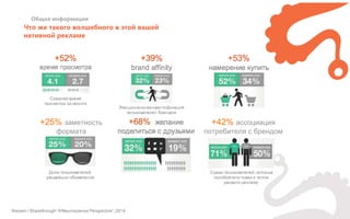 Что же такого волшебного в этой вашей
нативной рекламе
Общая информация
+25% заметность
формата
+42% ассоциация
потребителя с брендом
 