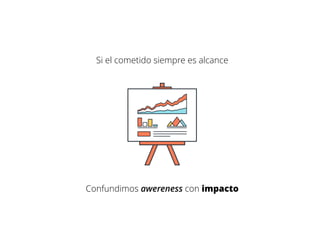 Confundimos awereness con impacto
Si el cometido siempre es alcance
 