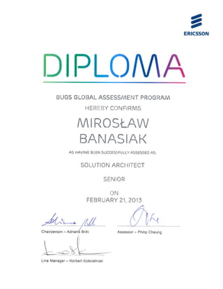 Miroslaw Banasiak - Solution Architect Senior Certification