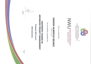 Advanced Project management certificate