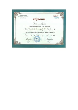 Diploma OF Peach Tree Accounting Application