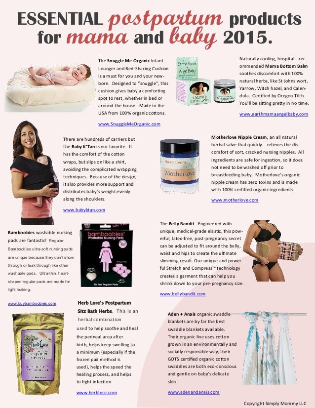 best postpartum products