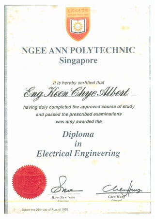 Ngee Ann Polytecnic Diploma in Electrical Engineering