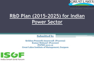 R&D Plan (2015-2025) for Indian
Power Sector
 