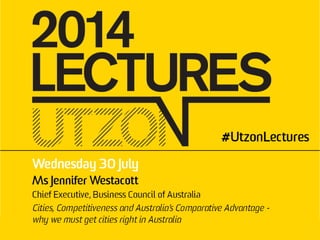 2014 Utzon lecture Series: An Ageing City: Are We Prepared? by Professor Bruce Judd