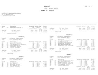UMASS Dartmouth Unofficial Transcript | PDF