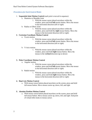 Real Time Robot Control System Software Description_3 | PDF