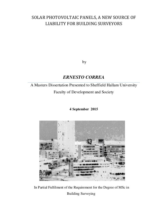 Master thesis on solar energy