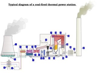 Typical diagram of a coal-fired thermal power station
 