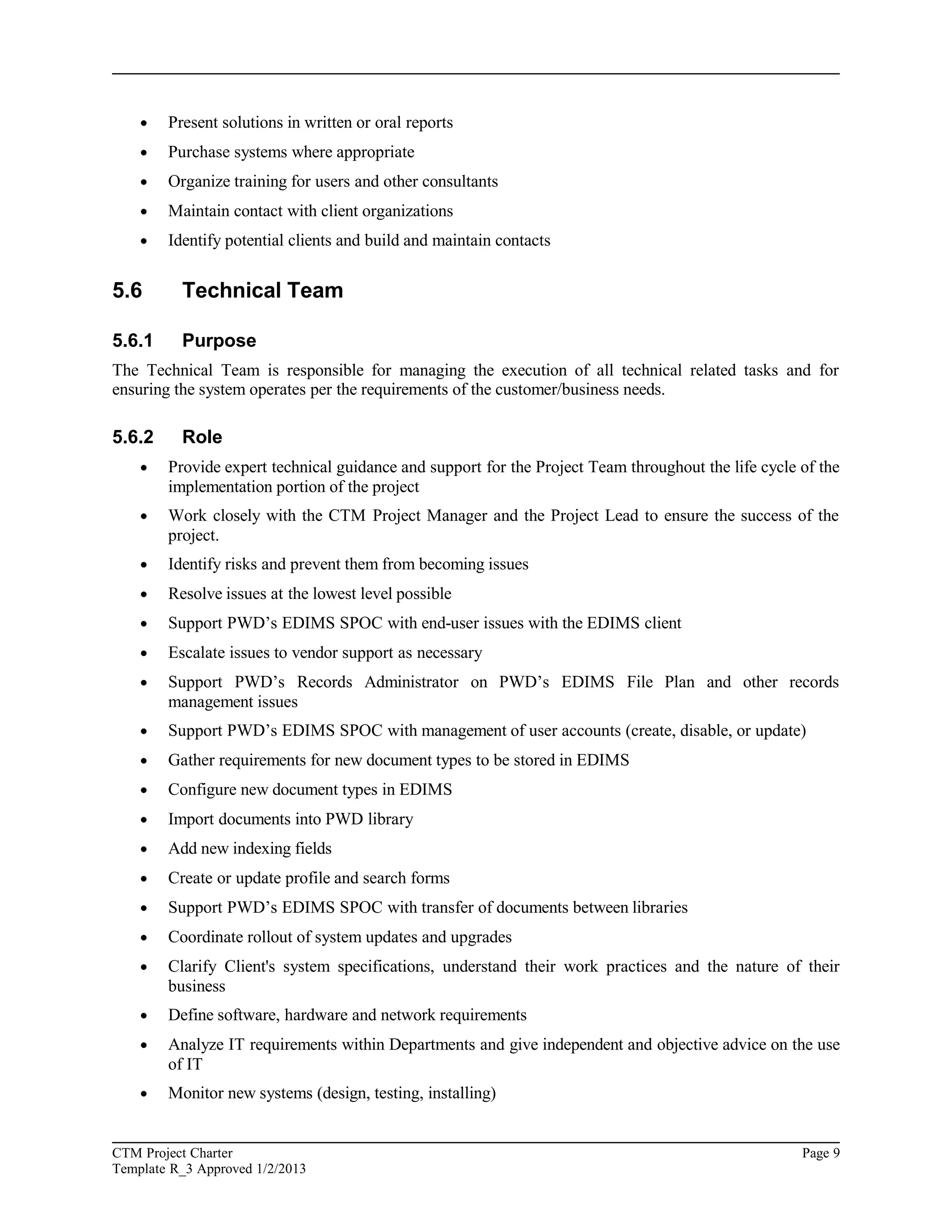PWD Project Charter-Final Draft 3-5-2013 | DOC