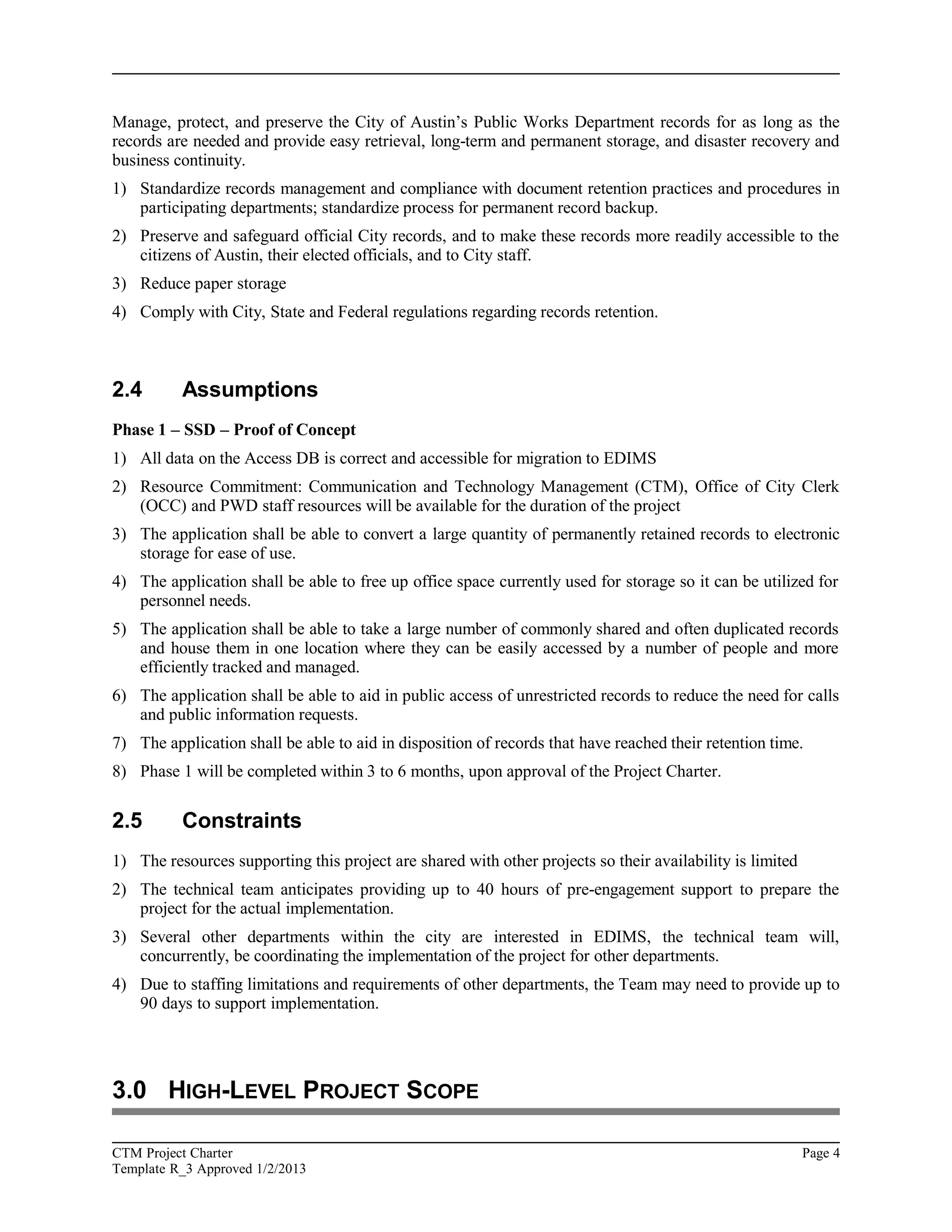 PWD Project Charter-Final Draft 3-5-2013 | DOC