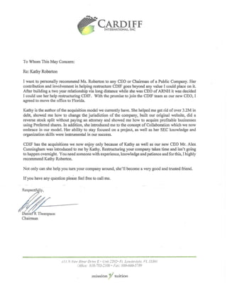 CDIF Daniel Thompson Recommendation Letter