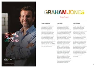 16
The Challenge
Ireland’s prisons face significant
challenges in their efforts to
rehabilitate the individuals
incarcerated within them. As
it stands over 70% of young
offenders re-offend within three
years of release. Systems for
the rehabilitation of prisoners in
detention and support services
for those offenders on release
remain under-developed and
under-resourced. These factors can
often contribute to young offenders
becoming ensnared in a life of
crime at a very early age with little
effort made to assist these people
in turning their lives around.
The Idea
As a criminal defence solicitor
and having volunteered with
disadvantaged youth for many
years, Graham had the opportunity
to meet many young people caught
up in crime. Recognising that these
people had something more to
offer society, Graham set about
to fundamentally change how this
group saw themselves. The Solas
Project’s Prison and Probation
Programme was established to
help young offenders make a real
and lasting change to their lives
after release. The programme
engages offenders between the
ages of 17 and 23 while they
are still in prison, using activities
like tag rugby, music production
and aquaponics to build lasting
relationships with its participants.
Solas Project then helps these
individuals to compile a post
release care plan focusing on their
future aims, goals and concerns
from educational to personal
matters in a safe non-judgemental
environment. Once released, Solas
Project assists participants in the
implementation of their plan.
Solas Project
The Impact
Through mentoring and skills
building, Solas Project helps
participants to develop self-
awareness and personal
responsibility, dramatically reducing
the likelihood of re-offending
in the process. At a cost to the
taxpayer of €65,000 per prisoner
per year, even a small reduction
in re-offending rates could have
a massive impact. Helping
participants with major challenges
such as accommodation needs,
job searches, family support and
finances, Solas Project helps to
relieve some of the pressures that
can often overwhelm an individual
reintegrating back into society.
Having worked with over 40
prisoners to date Solas Project isn’t
just reducing prison costs but it’s
providing Ireland with role models,
individuals who are breaking
intergenerational cycles
of offending.
www.solasproject.ie
 