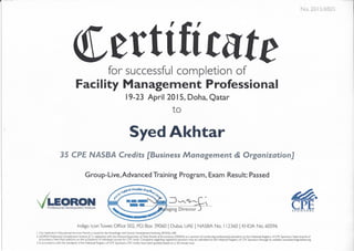Facility Management certificate