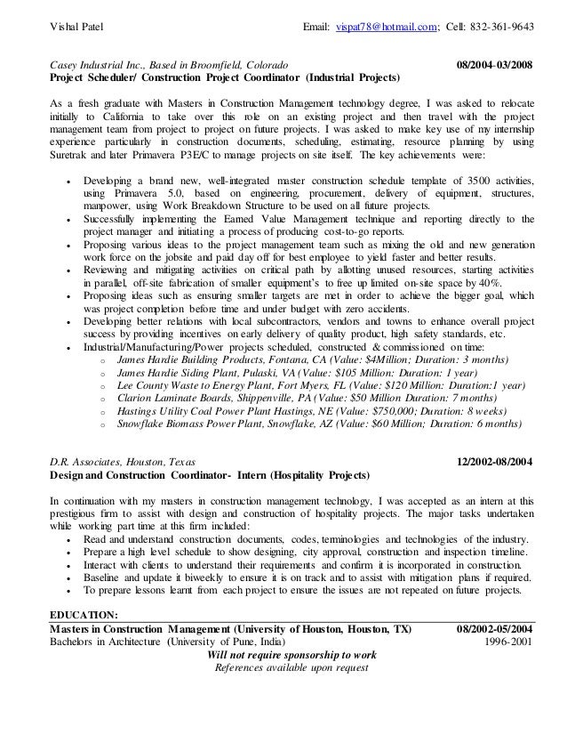 project scheduler resumes under fontanacountryinn com project scheduler job description