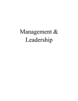 Management &
Leadership
 