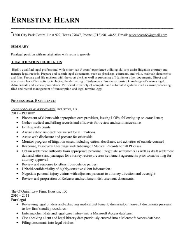 Ms access database resume