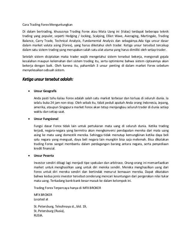 Cara Bermain Trading Forex - 