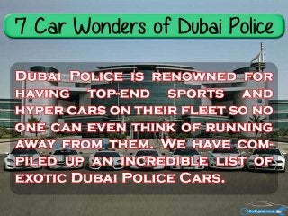 Incredible Supercars Of Dubai Police