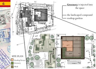 SITE PLAN
the landscaped compound
rooftop gardens
RooftopTerrace
Greenery
Mesh
Greenery is injected into
the space
 