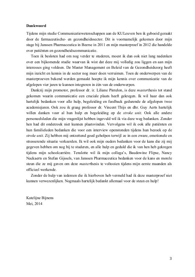 Master thesis dankwoord