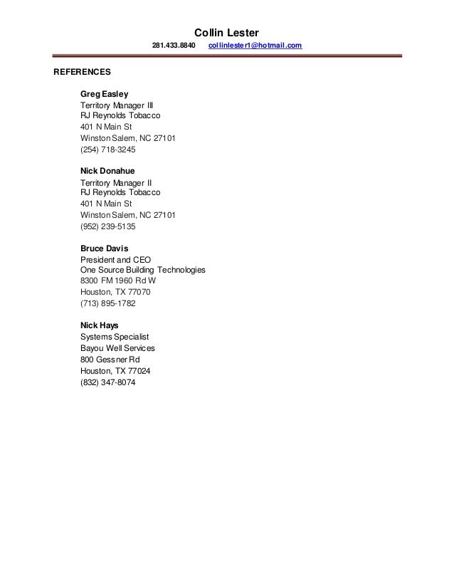 Collin Lester Resume