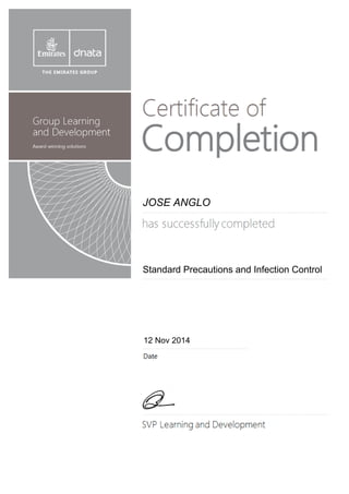JOSE ANGLO
Standard Precautions and Infection Control
12 Nov 2014
 