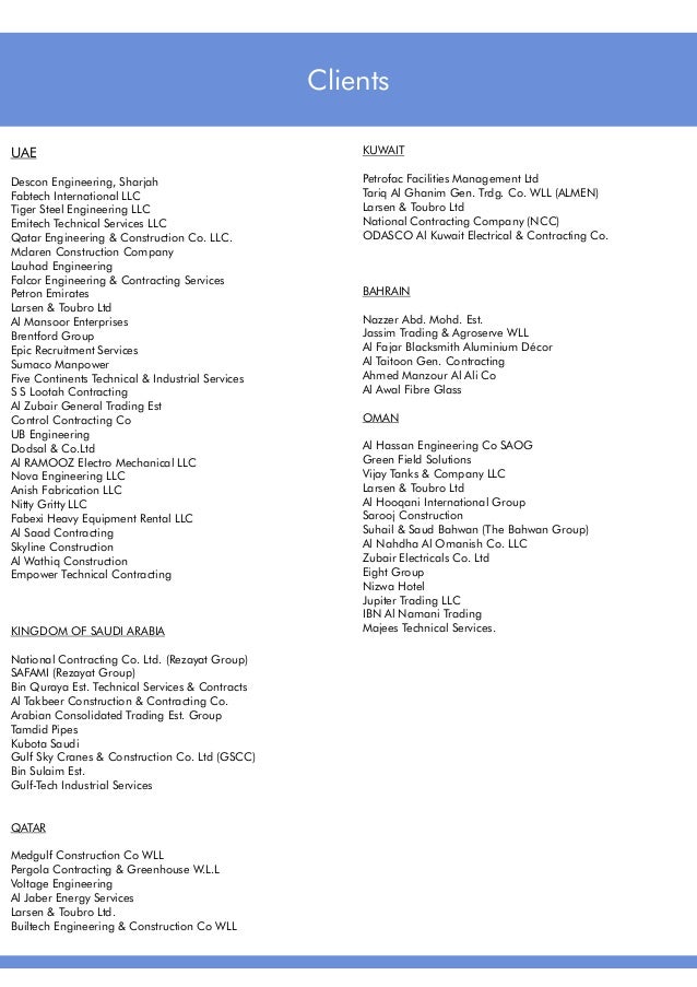 company mechanical s llc qatar Overseas Links Brochure Manpower Royal Consultants