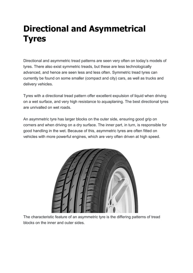 Directional and Asymmetrical Tyres PDF