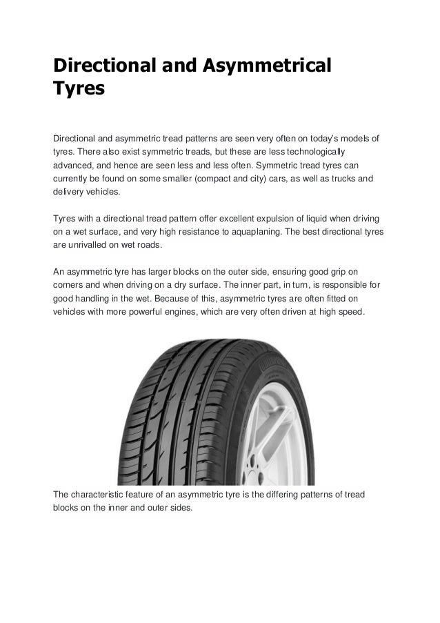 Directional and Asymmetrical Tyres