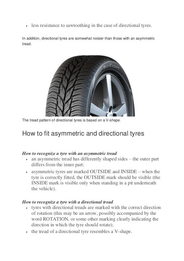 Directional and Asymmetrical Tyres