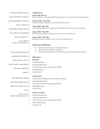 RA Thompson Resume April 2016 | PDF | Secondary Education | Education