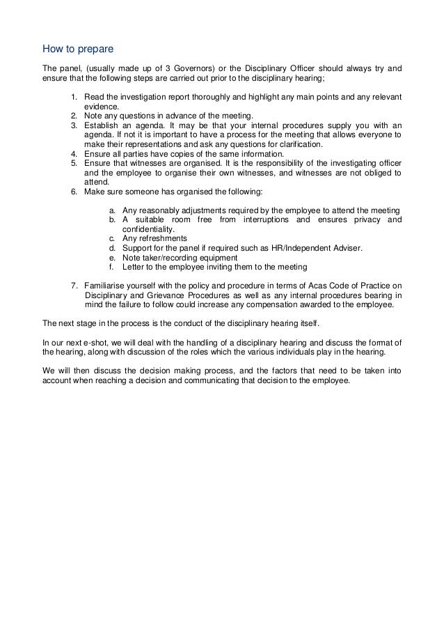 10 Conducting An Investigation And Preparing For A Disciplinary Upda
