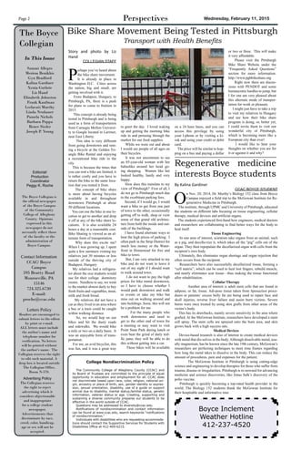 Page 2 											 Wednesday, February 11, 2015
The Boyce
Collegian
Editorial/
Production
Coordinator
Peggy K. Roche
The B...
