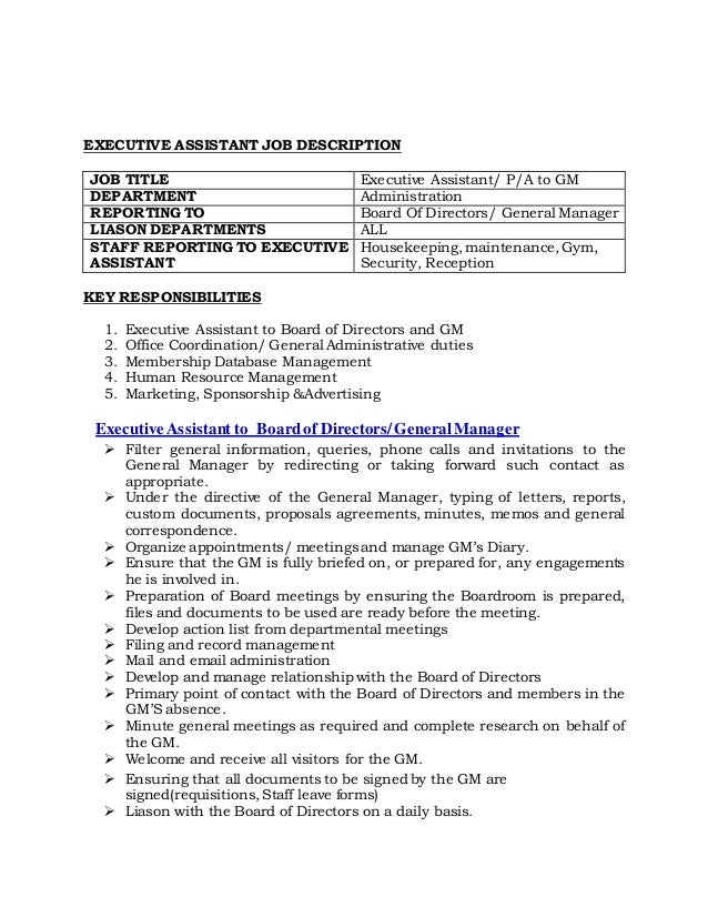 duties and responsibilities 2 general manager duties