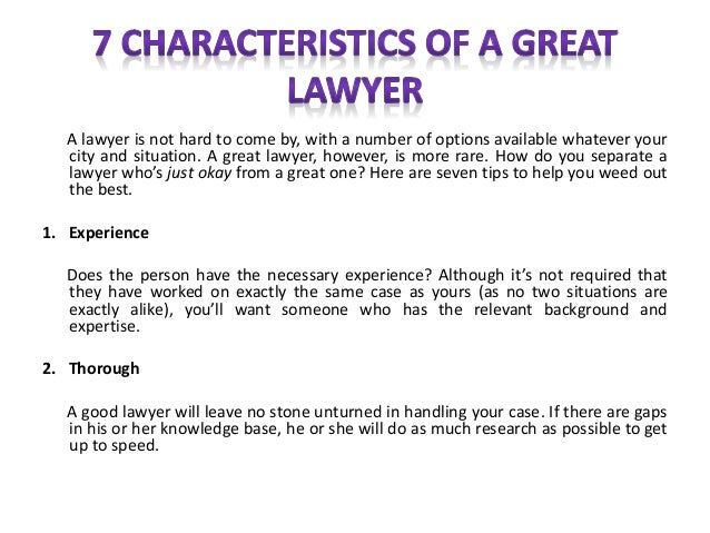 7 Characteristics of a Great Lawyer