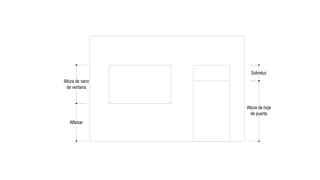 Sobreluz
Altura de hoja
de puerta
Altura de vano
de ventana
Alfeizar
 