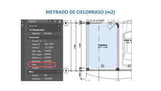 METRADO DE CIELORRASO (m2)
 