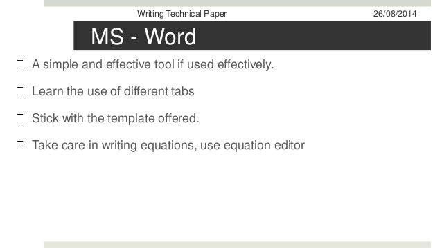 Writing technical paper