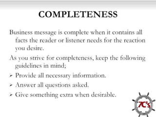 7c's of communication | PPTX
