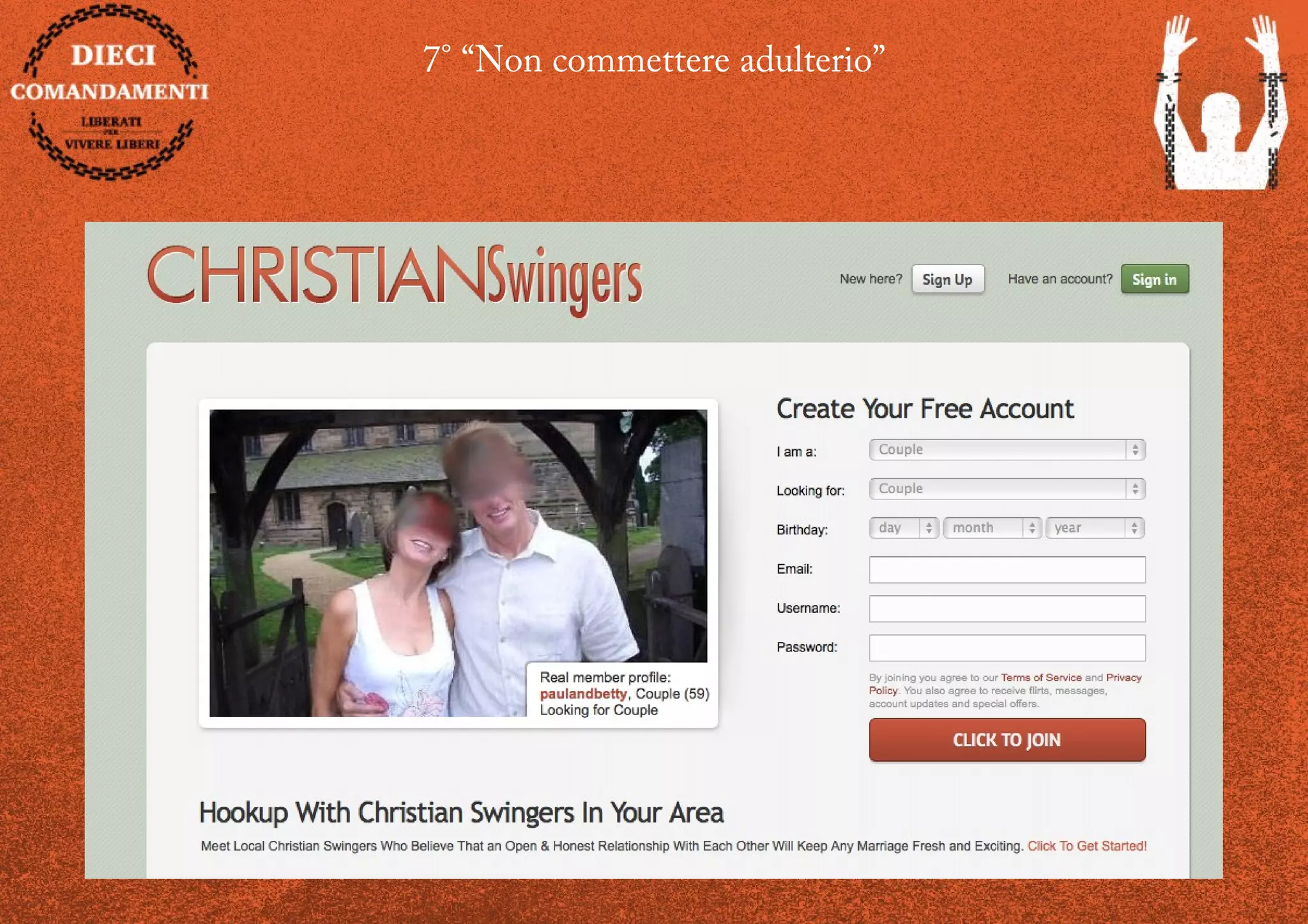 7° “Non commettere adulterio”
 