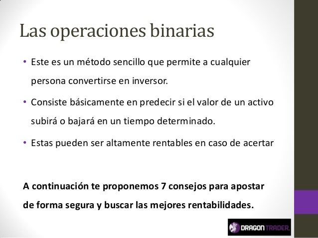 Que son operaciones binarias en bolsa
